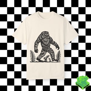 Vintage Bigfoot Sasquatch Shirt, Comfort Colors, 90s Screen Print Graphic Tee, Cryptid Alien Tshirt, Nature Forest Lover, Gift For Him, Dad image 3