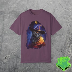 90s Cat Wizard Graphic Tshirt, Vintage Fantasy Wizard Shirt, Funny Kitty Meme Shirt, Cat Lover Gag Gift Tee, Y2k 2000s Weirdcore, Witchy image 2
