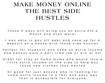 5 Easiest Side Hustles to get an extra 1k or a more a month!