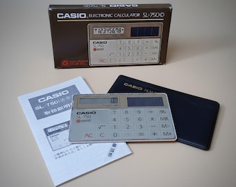 Vintage SolarCasio SL750 Film Card Calculator