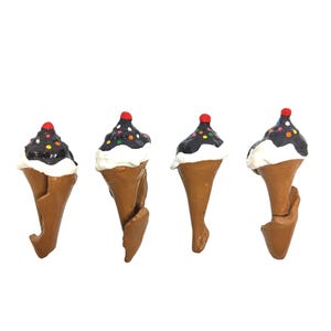 Hand-Painted Seashell Ice Cream Cone Magnet: Florida Conch Shell