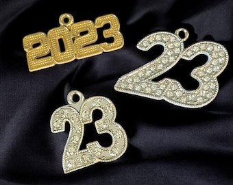 Number 23 Pendant Charms, 2023 Graduation Tassel Signets