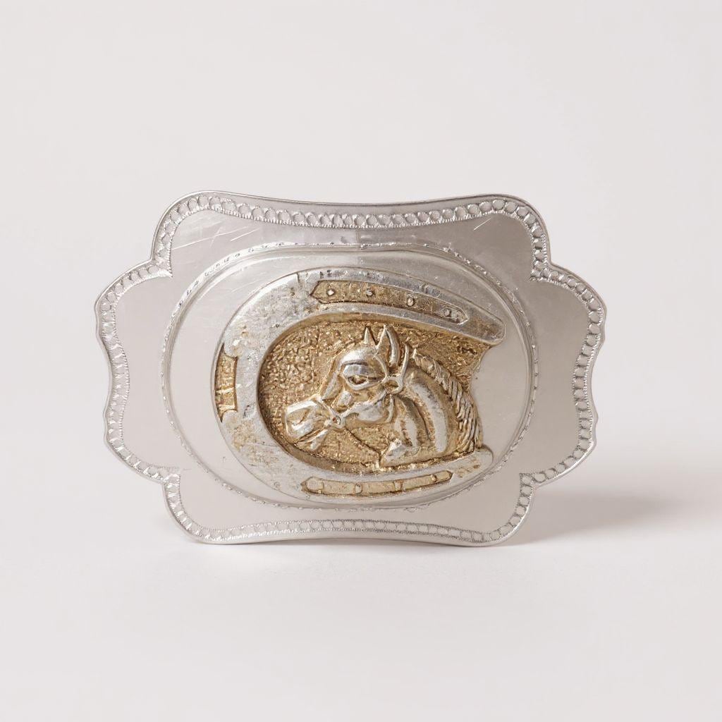Engraved Western Horsehead Buckle gold & Silver Montana Silversmith & gems Vintage Montana Silversmiths Horse Head Belt Buckle - Etsy main image 3
