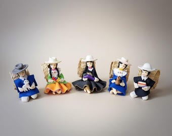 Handmade Peruvian Andean Polymer Clay Napkin Ring Holders (5 pcs)