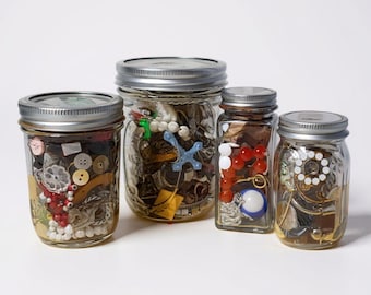 Mystery Treasure Jars: Packed with Vintage and Modern Jewelry and Curio Findings