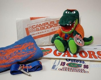 Vintage USF Florida Gators Fan Bundle | Plush Mascot, Bumper and Window Decals