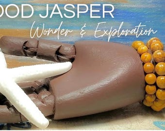 Wood Jasper Gemstone Bracelet | Genuine Stone Beads | Healing Crystal Jewelry | Stretchable