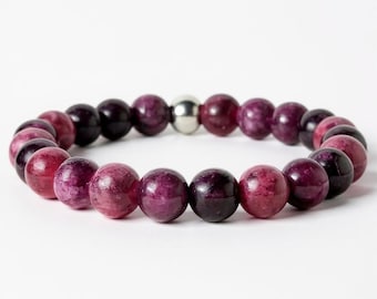Almandine Garnet Gemstone Bracelet, Devotion and Endurance Stone