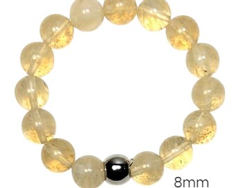 Citrine Gemstone Bracelet, Happiness and Optimism, Stretchable Bracelet, 6mm or 8mm Beads