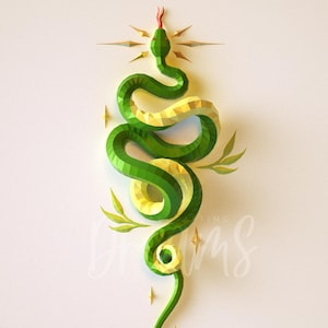 Modèles Papercraft Modèle mural serpent en bois vert PDF SVG DXF