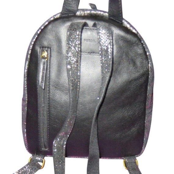 FOSSIL Megan Silver & Black Metallic Python Embossed Leather  display picture 2