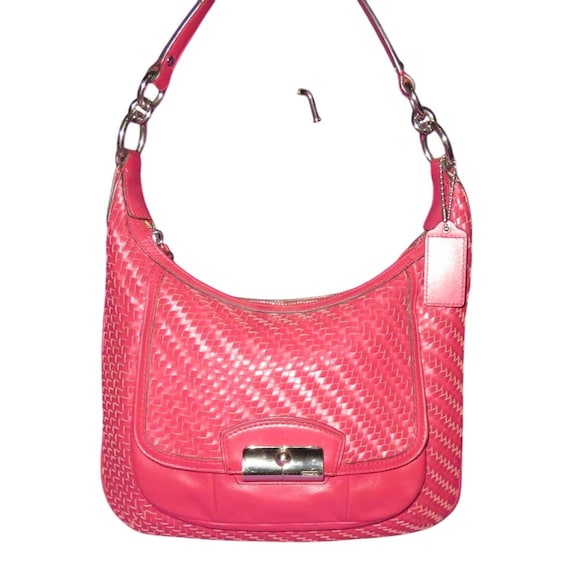 Coach 2012 Kristin Woven Maroon Leather Hobo Handbag - Etsy Canada