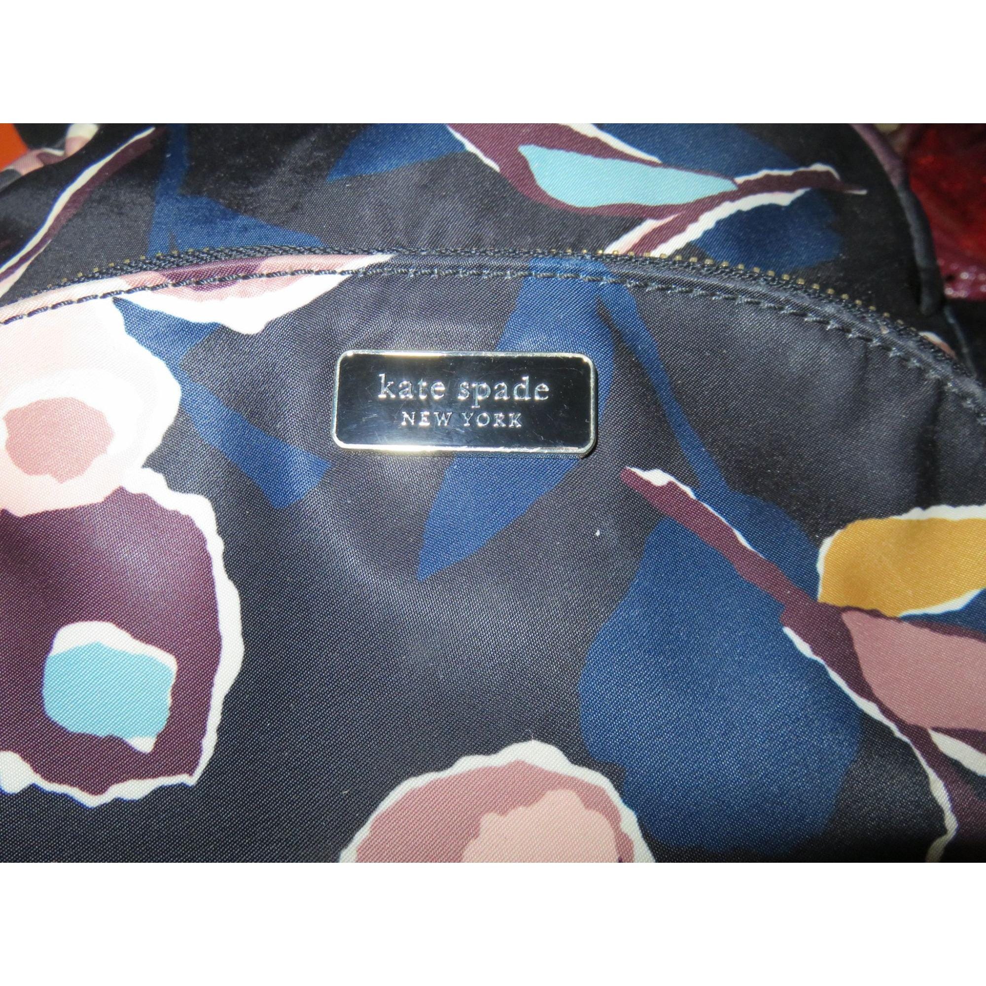 Kate Spade New York Floral Print Backpack – Navy Blue Pebble Leather – Stylish D kate spade new york Backpack Blue Bags & Handbags for Women  main image 4