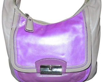 Coach Kristin Spectator Lavender & Mauve Leather Purple Colorblock Hobo Bag