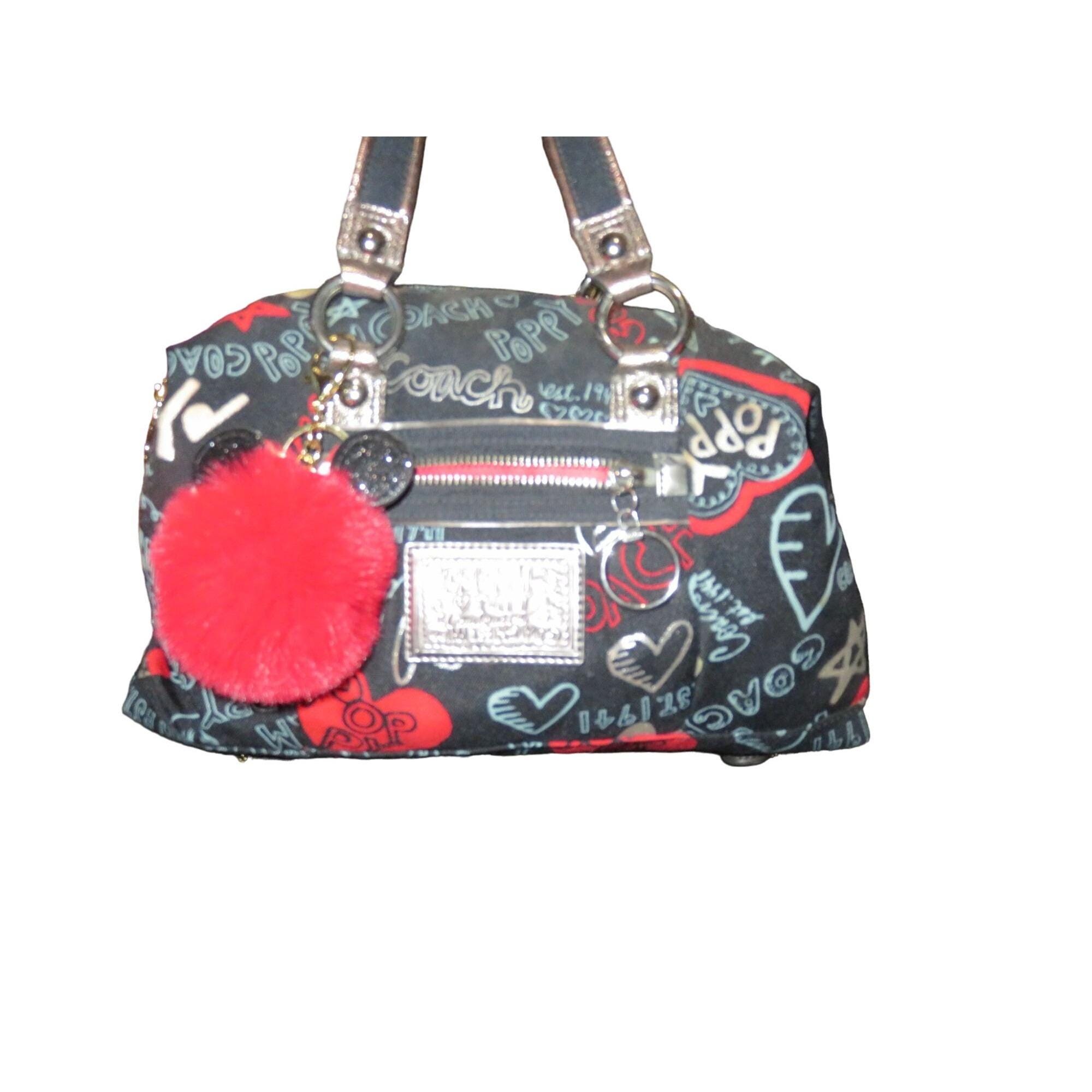 Coach Poppy Graffiti Sabrina Satchel Boston Bag & Mini Mouse Puff