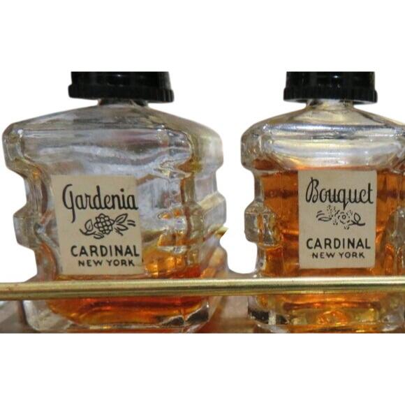 Tantalux by Cardinal Eau De Parfum Gardenia Chypre Bouquet Heart Lock & Key 1938 Cardinal New York Tantalux Perfume Bar Set Art Deco vintage  main image 4