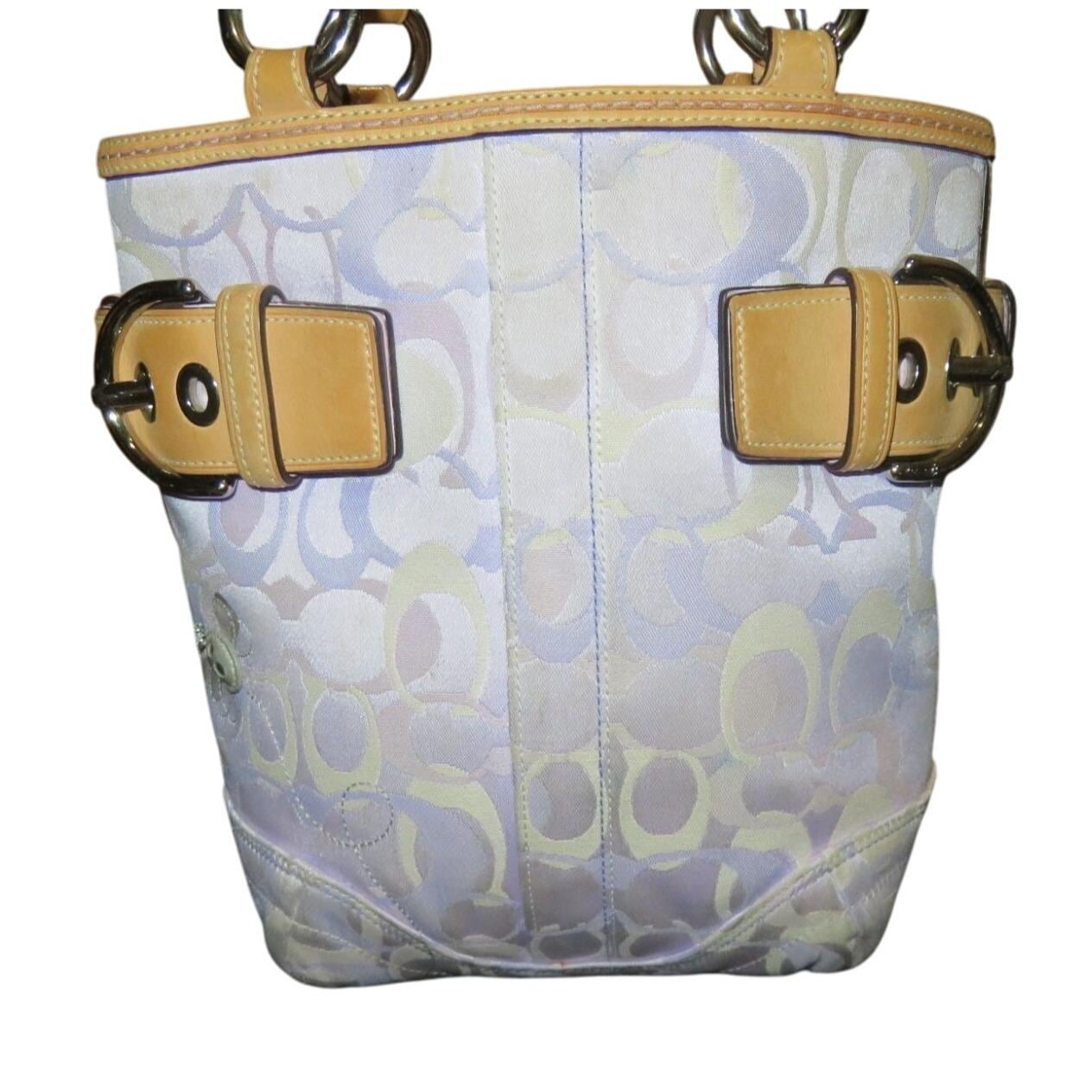 coach トートバッグ Coach 2005 Soho Lady Bumble Bee Signature Optic Purple Canvas