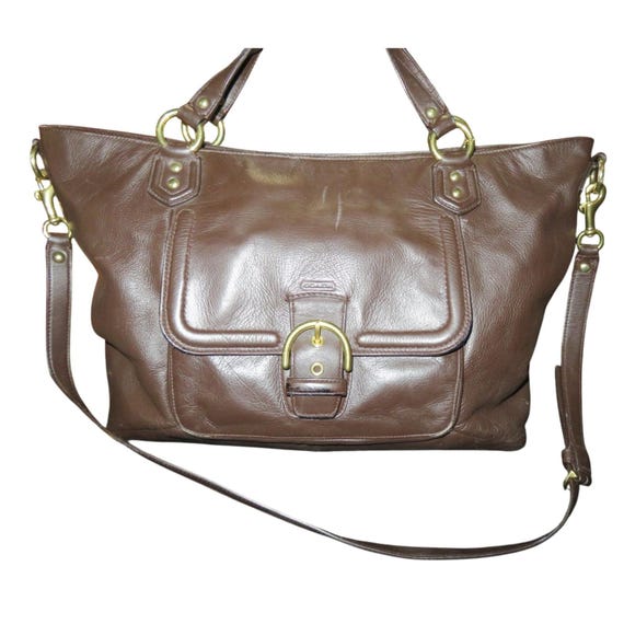 Coach 2013 Campbell Izzy Mahogany Brown Leather Satchel Handbag