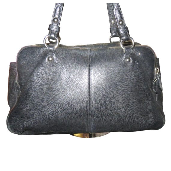 Coach Peyton Penelope Black Soft Pebbled Leather Turnlock