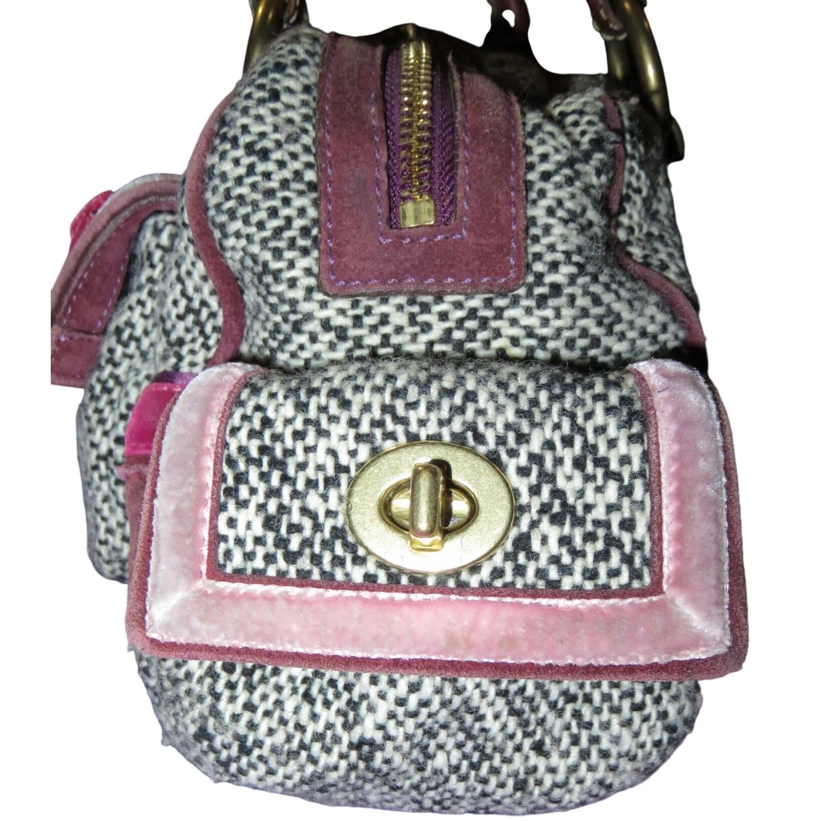 Coach 2005 Vintage Soho Tweed, Suede & Leather Mini Boston Bag 