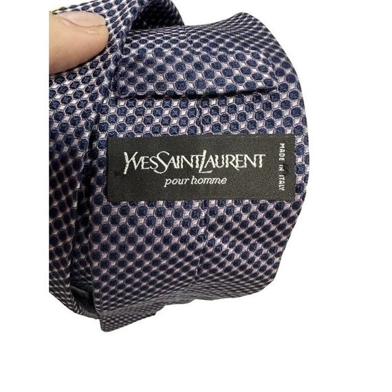 YSL Yves Saint Laurent Pour Homme Navy & White Do… - image 4