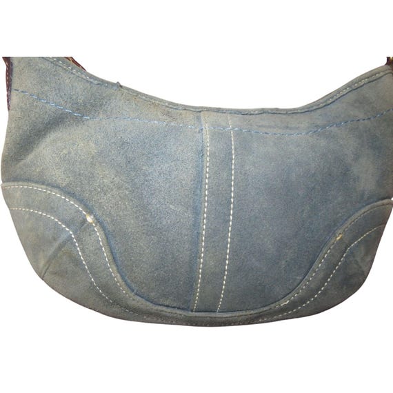 Coach 2004 Soho Suede & Leather Demi Hobo Handbag in Denim Gray