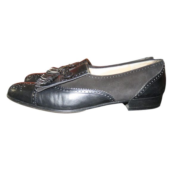 SALVATORE FERRAGAMO Black Italian Leather Kiltie Slip on Loafer SALVATORE FERRAGAMO Black Italian Leather Kiltie Slip on  main image 3