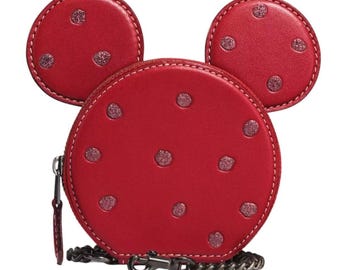 COACH Vintage Polished Round Zip Small Coin Purse in Red - Style