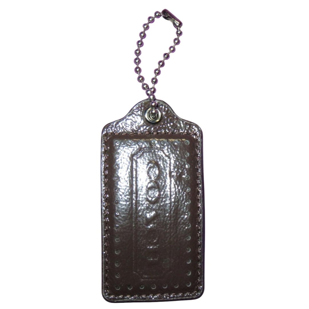 小物 OLD COACH leather charm hangtag brown COACH Brown Patent Leather Large Hangtag FOB Bag Charm - Etsy