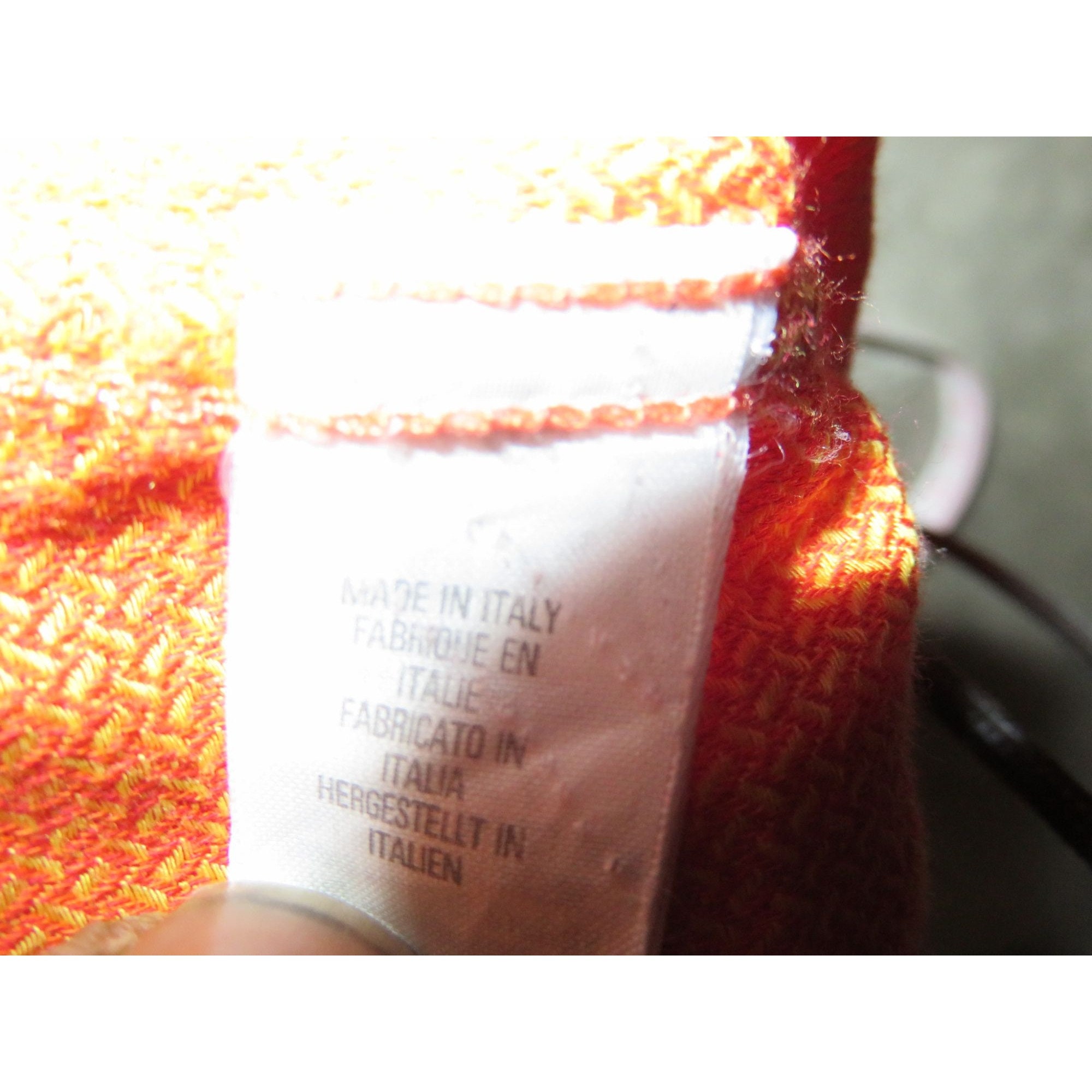 Paul Smith Vibrant Orange Italian Cotton Chevron Long Sleeve