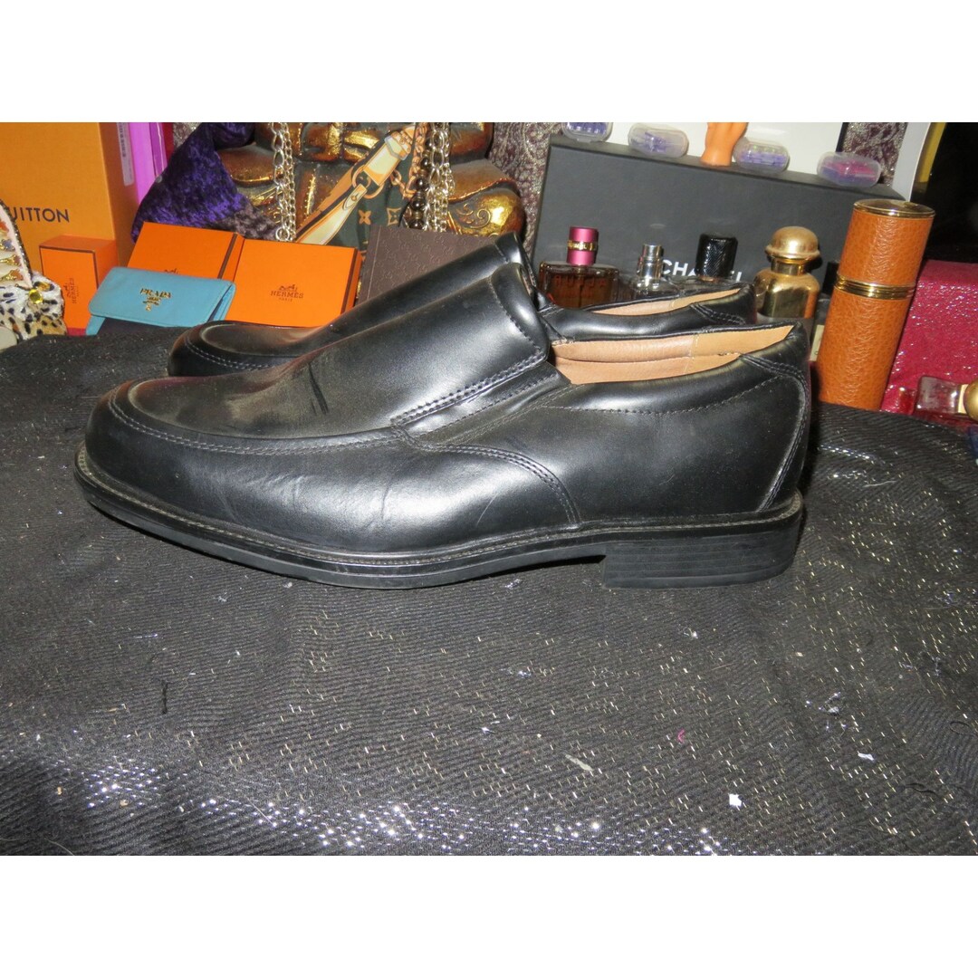 Croft Barrow Y2K Men's Black Leather Loafers Slip on Dress