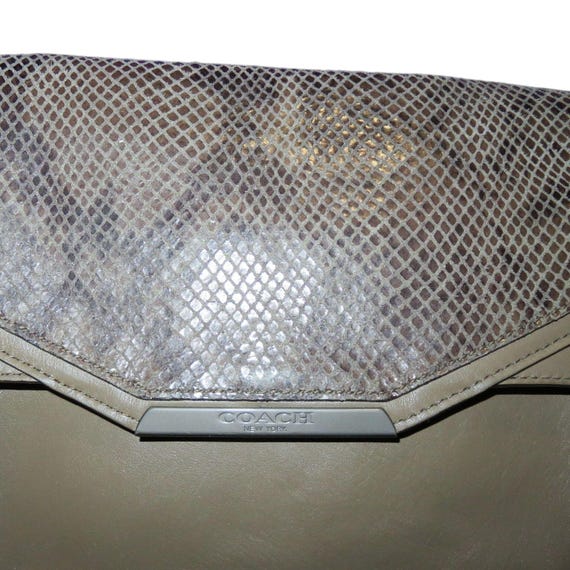 Coach Taylor Suede & Exotic Python Leather Flap C… - image 9