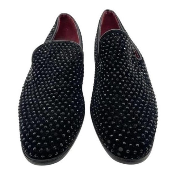 Alberto Fellini Black Studded Smoking Loafer Driving Slipper  display picture 1