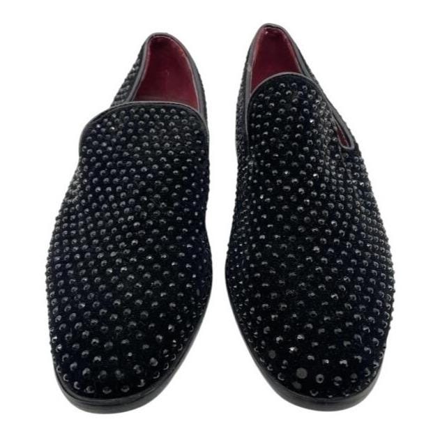 Alberto Fellini Black Studded Smoking Loafer Driving Slipper  display picture 2