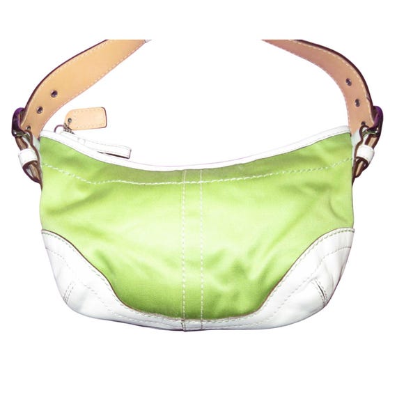 Coach 2005 Vintage Soho White Leather & Green Sateen