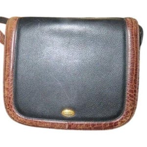 Torba listonoszka Bally Vintage Italian Croc Embossed Leather z regulacją