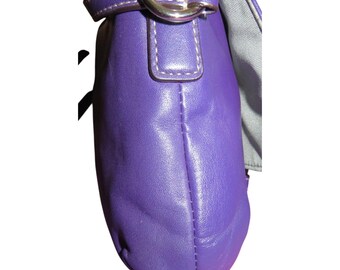 Coach Soho Purple Leather Buckle Flap Crossbody Handbag - Etsy