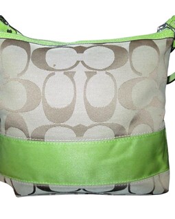 Coach Soho Signature C Jacquard Hobo Shoulder Bag Khaki Green
