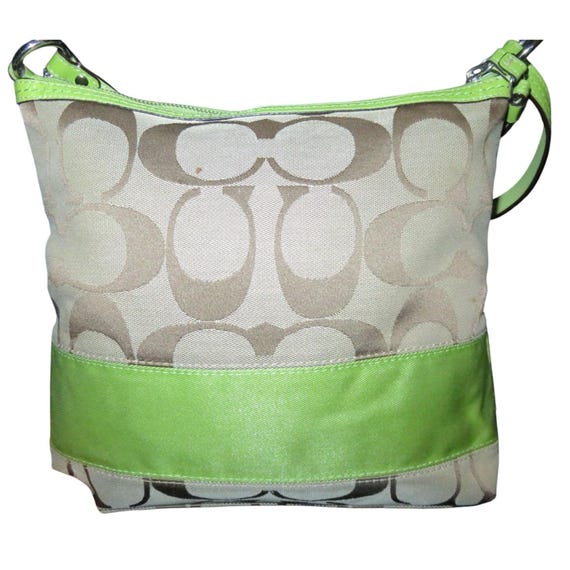 Coach Soho Signature C Jacquard Hobo Shoulder Bag Khaki Green