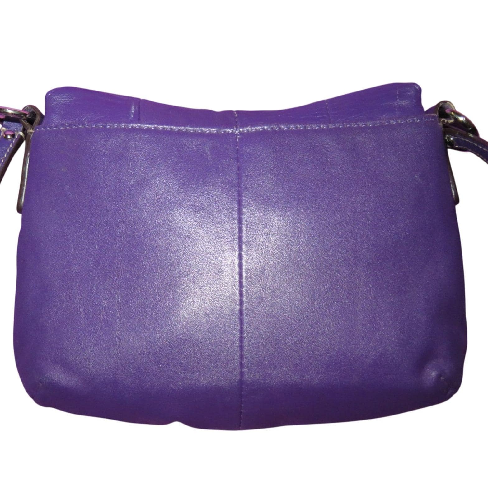 Coach Soho Purple Leather Buckle Flap Crossbody Handbag - Etsy