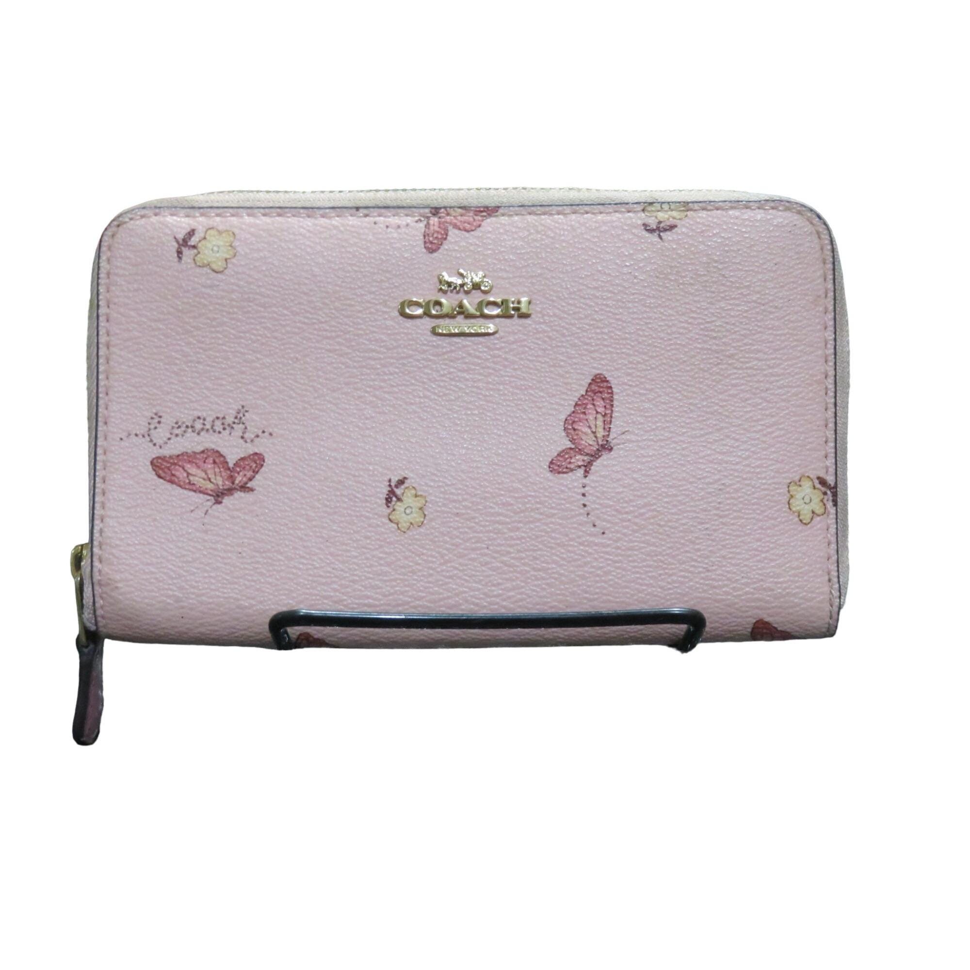 Coach Limited Edition Leather Butterfly Full Zip Medium Wallet in