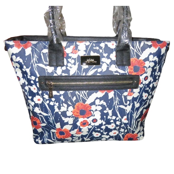 Trina Turk Kardin De Paris Floral Poppies Vegan Leather Double Handle Tote