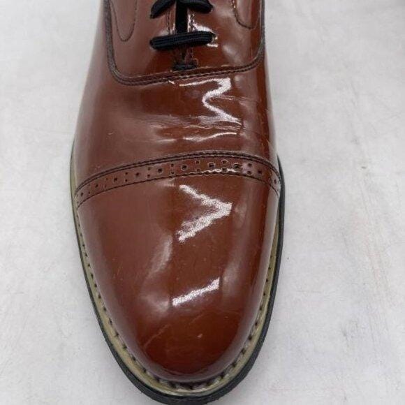 Stacy Adams Brown Patent Italian Leather Loafers Dress Shoes size 10.5 Men main image 4