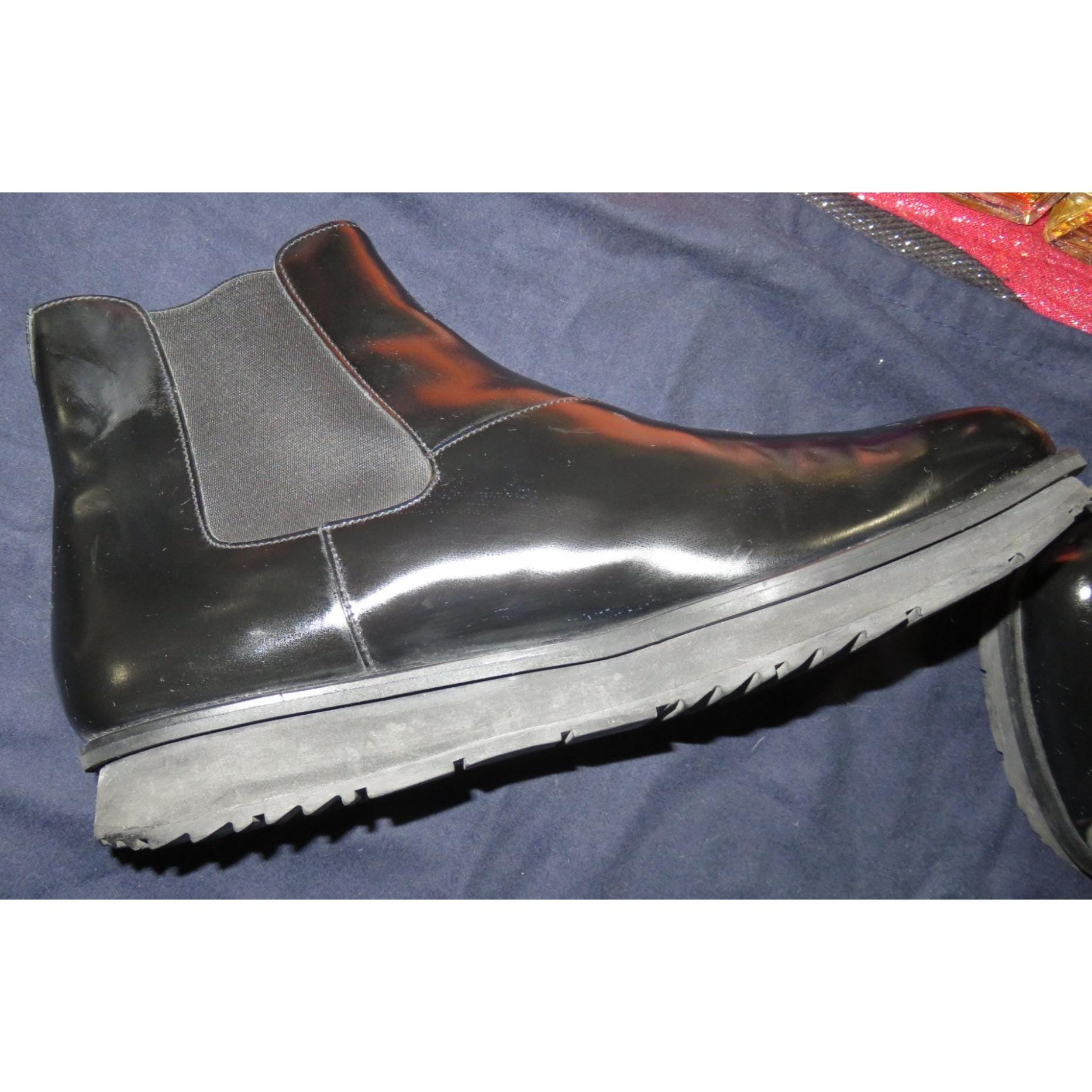 Prada B4L F0002 Black Brushed Spazzolato Italian Leather Chelsea Boot 9  2TE136 PRADA CHELSEA WINTER ANKLE HALF BOOTS SHOES BLACK LEATHER | eBay main image 3