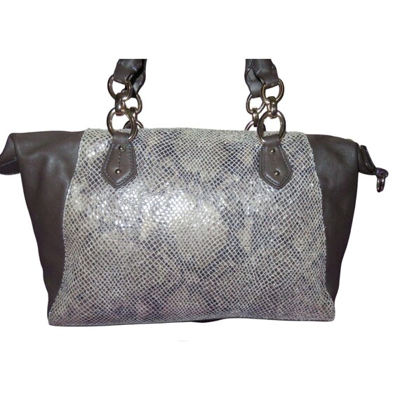 Coach Colette Brown Gray Exotic Python Graphite E… - image 2