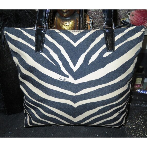 COACH Y2K Signature Zebra Stripe Animal Print Can… - image 2