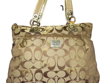 Coach 2012 Poppy Signature Canvas & Leather Heart Glam Tote