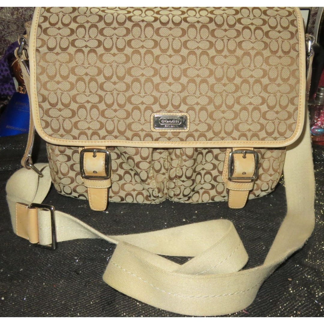 Coach Signature Jacquard & Leather Messenger Bag, Crossbody