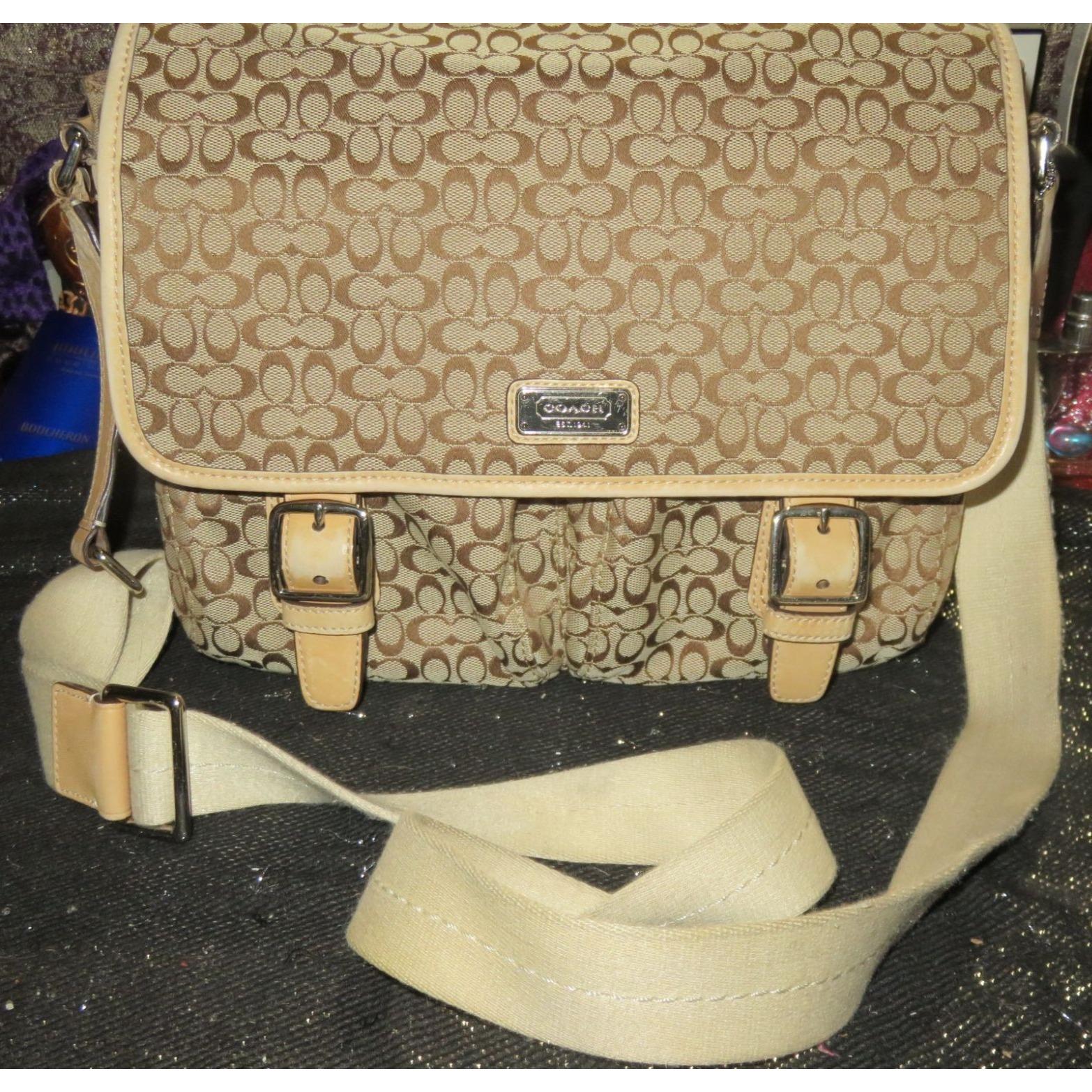 Coach Signature Jacquard & Leather Messenger Bag, Crossbody