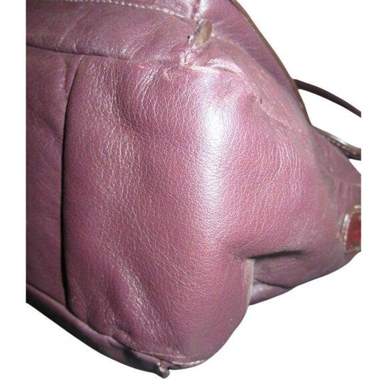 Sac violet Coach Kristin Spectator autruche en cuir mélangé gaufré à rabat image 8